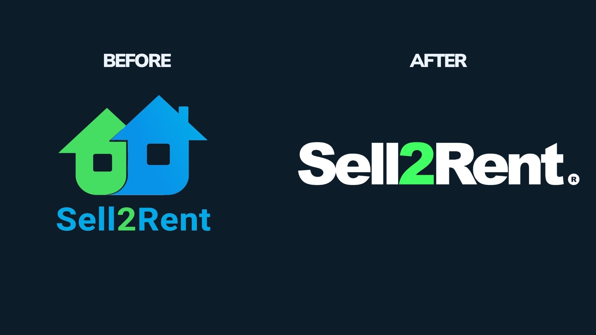Sell2Rent brand, before and after